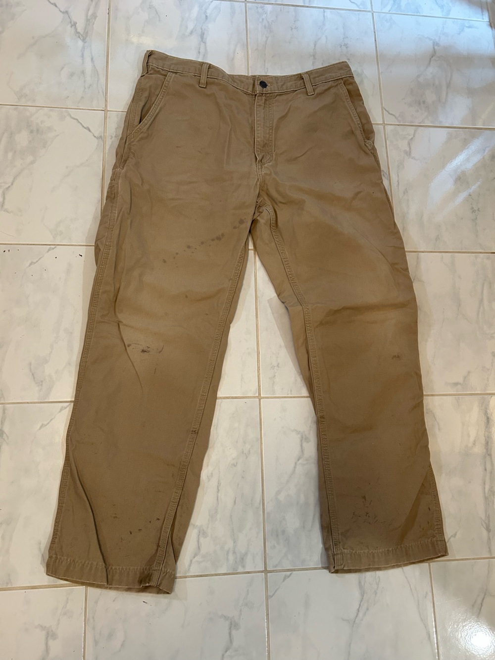 Carhartt Brown/Tan Work Chinos - Straight Leg. Preloved.